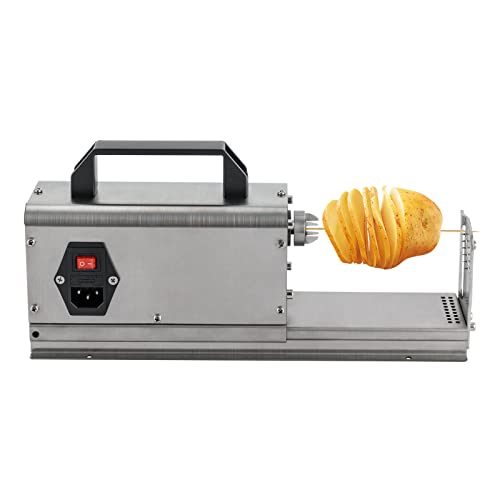 Semi-Automatic Spiral Potato Cutter Commercial Potato Spiral Slicer, 40W 3 in 1 Stainless Steel Tornado Potato Spiral Cutter Electric Twisted Potato Slicer for Potatoes Carrots Cucumbers