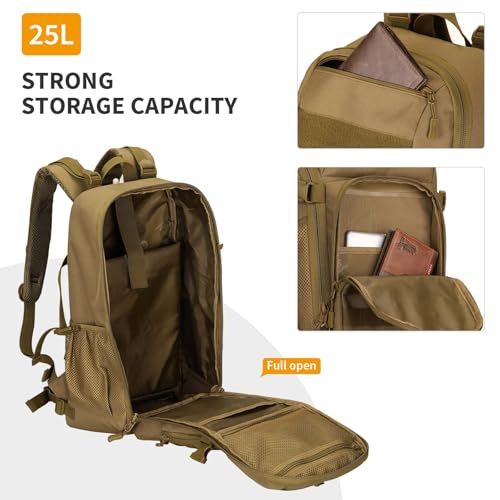 Image of HUNTVP Tactical Backpack Military MOLLE Backpack Hunting Rucksack Gear Assault Pack 25L WR