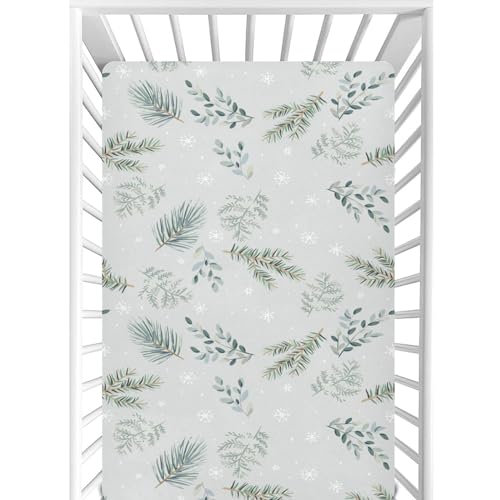 Image of CaTaKu Christmas Winter Forest Crib Sheets for Girls Boys,Baby Crib Fitted Sheets for Mini Crib and Toddler Mattress, Soft Baby Nursery Bed Sheets Neutral 28 inchx 52 inch