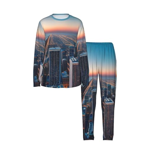 Ensemble pyjama assorti doux Chicago avec taille élastique confortable - 5