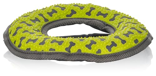 Knuffelwuff Hundespielzeug Frisbee aus Gummi und Gewebe - Griffig, Zahnfreundlich und Bindung stärkend - Ideal für Spiel und Konditiontraining für alle Große & Kleine Hunde BPA-frei
