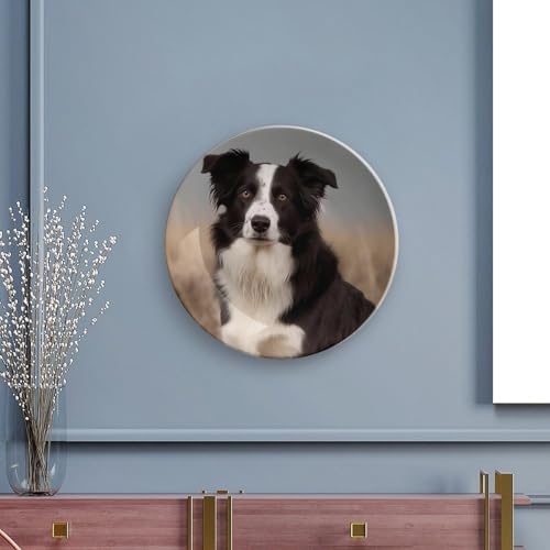 Plato decorativo Bone China Border Collie 7 pulgadas miniatura 5
