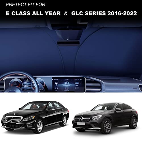 Front Windshield Sunshade Fit For Mercedes Benz Glc 2016-2023 And E-Class Foldable Uv Ray Reflector Car Shade Front Windshield Mercedes Benz Sun Shade Windshield Keeps Your Vehicle Cool #TOP2