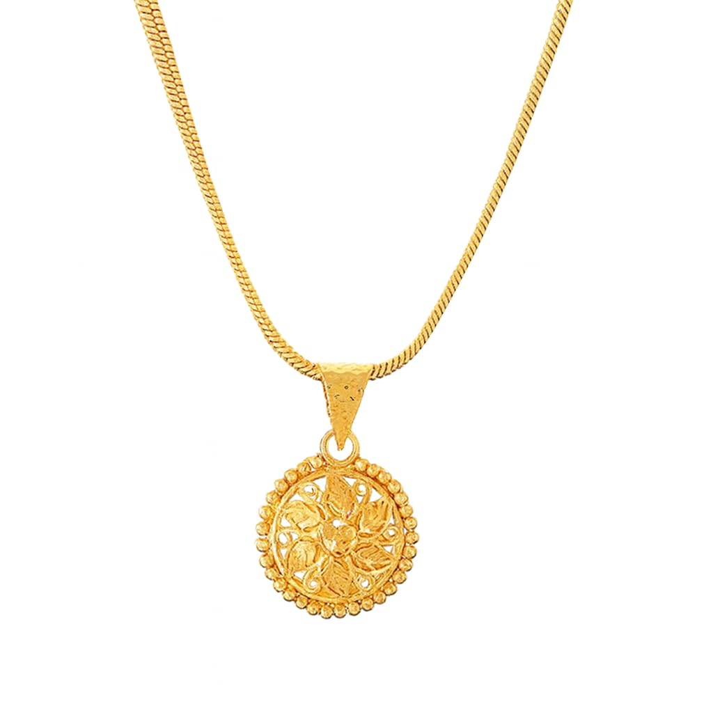 1gm 22Ct gold plated Pandent/Necklace/Jewellery Set/Fashion jewellery/Chain for Women Girls (Style6)-image-9