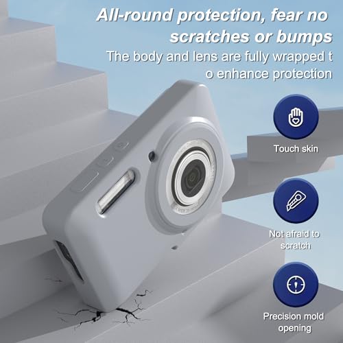 Funda de silicona para Kodak PIXPRO FZ55 con protector y correa miniatura 5