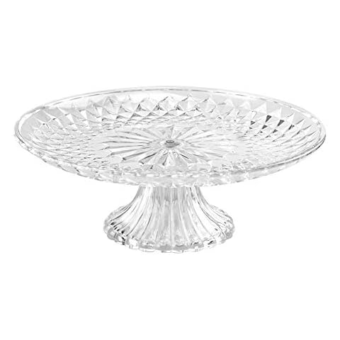 Tincogo 2 Pack 12 inch Plastic Clear Cake Stands Dessert Stands Cake Holder Cake Platter Pedestal Cake Display Stands for Wedding Cakes Serving Platters for Parties Cover