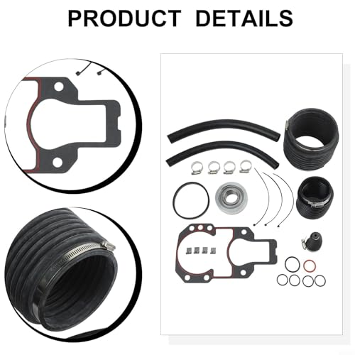 Kit de soufflet pour MerCruiser pour Alpha Gen R pour Mr Stern Drive, soufflet de changement de vitesse d'échappement en U avec support de roulement à cardan, ensemble de joints de réparation de joint – vue 3