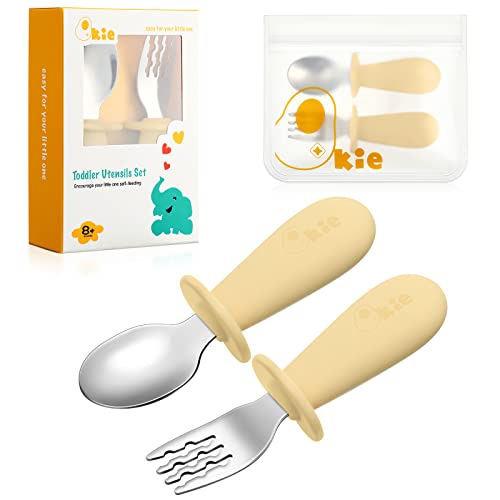 Qkie Couverts pour Enfants et Bébé - En Acier Inoxydable avec Poi...