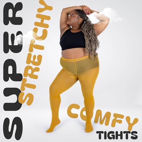 Image of Silky Toes Plus Size Tights for Women | 60D Soft Opaque Comfort Fit Pantyhose | Black or Colored 1-2 pairs | 1X-8X