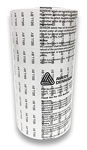 Black Print On White"Sell By" Pricing Labels To Fit Monarch 1131 Pricers. 8 Rolls With 1 Free Ink Roller. #TOP1