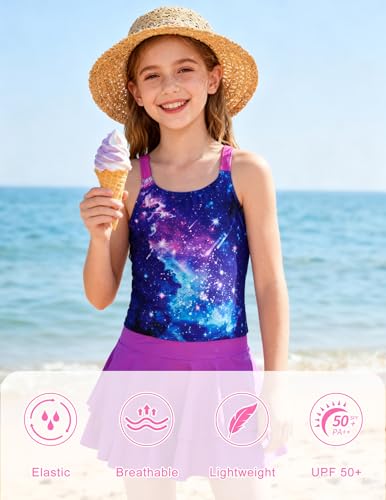 Image of ALISISTER Girls Tankini Swimsuit Two Piece Bathing Suits Summer Beach Swimwear with Shorts for 7-12 Years