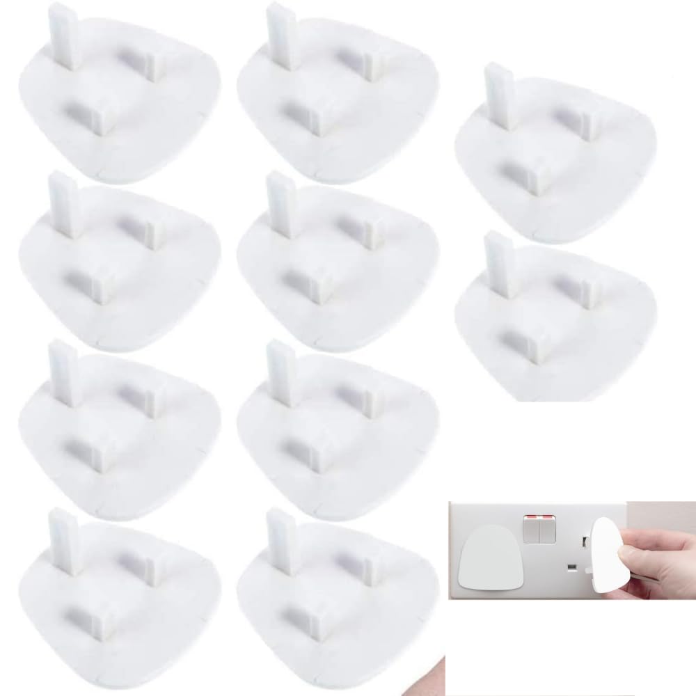 20 Pack Plug Socket Covers UK, Child P lug S ocket C overs Baby, White S ocket Inserts for UK 3-Pin Plug S ockets