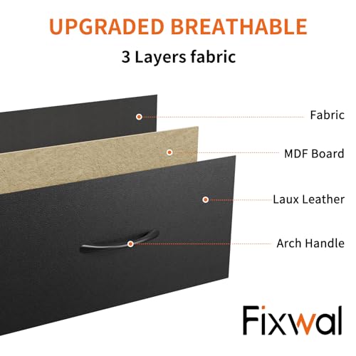 Fixwal Black Tall Skinny Dresser for Bedroom, Narrow Storage Dresser Organizer with 7 Fabric Drawers, Nightstand Furniture in Closet, Entryway, Hallway