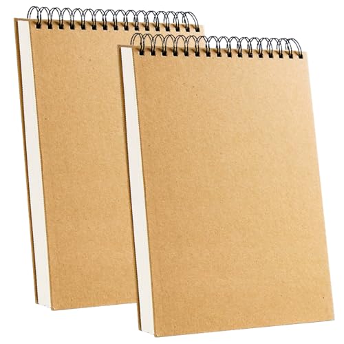 2 peças 120 páginas 60 folhas cadernos de esboços A4, 160 gsm bloco de desenho A4, caderno de desenho DIY livros de visitas para escrever desenho adequado para lápis aguarela desenho escrever