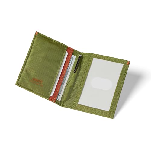 Image of Allett Hybrid Card Wallet, Cala Green | Nylon, RFID Blocking, Vertical Layout | Minimalist, Bifold, Card Holder, Water Resistant, Thin, Front Pocket | Holds 3-10+ Cards, Cash