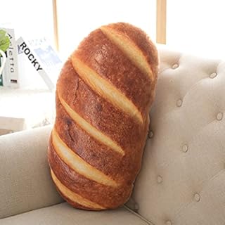 Odoukey Cushions, 40cm Creative 3D Bread Shaped Sofa Pillows, Plush Baguette Bread Throw Pillow, Home Decorative Cushion for Bed Sofa Car