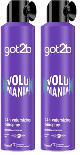 Image of got2b Volume Hairspray Volumania, Vegan, Strong Hold, 300ml (Pack of 2)
