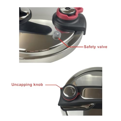 Stainless Steel Pressure Cooker, Electric Pressure Cooker 2 Gear Stovetop Multi Cooker Pressure Cookware Pot with Foldable Handle for Home Kitchen Fast Cooking