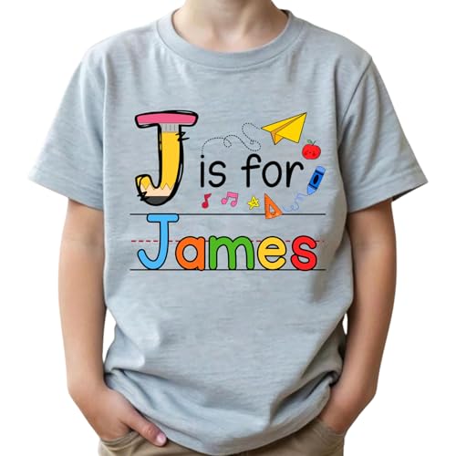 NAZENTI Custom First Day of Kindergarten Shirt for Kids, Personalized Back to School Shirt for Toddler Girls and Boys4