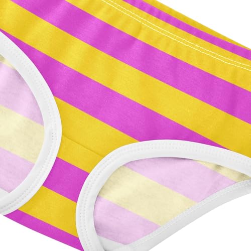 Yellow Pink Stripe Toddler Girls's Underwear 2T4