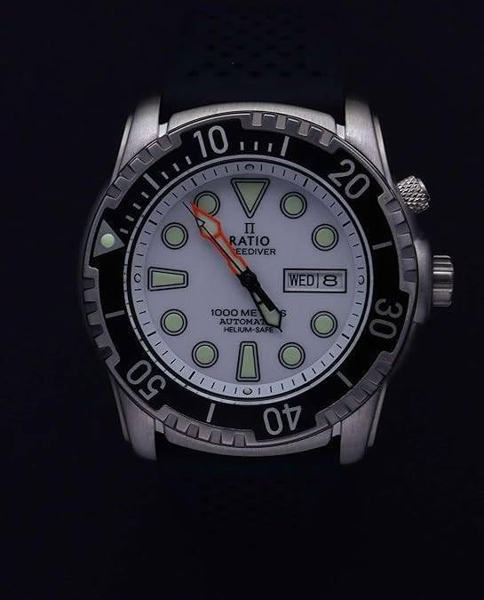 RATIO FreeDiver Helium-Safe Dive Watch Sapphire Crystal Automatic Diver Watch 1000M Water Resistant Diving Watch for Men - Image 4