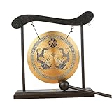 Maison de la maison réfléchie: idéal pour les fêtes de crémaillère, les célébrations ou comme une bénédiction unique, ce gong chinois symbolise la paix et l'harmonie..Partagez la tranquillité avec des amis et des proches, ce qui en fait un ajout chéri à leur maison..Instruments de musique gongs