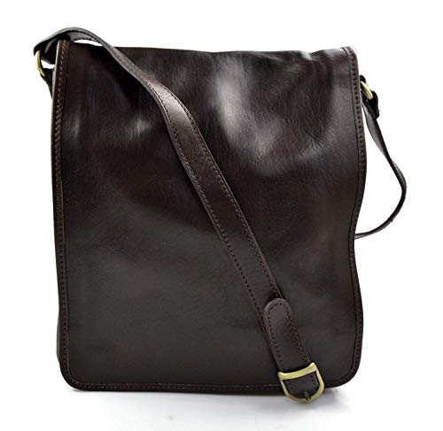 Sac de bureau messenger marron foncé en cuir de qualité