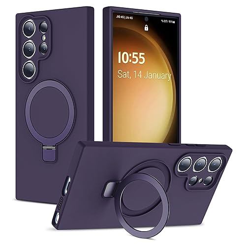 SKYLMW for Samsung Galaxy S23 Ultra Case with Magnetic Invisible Stand [Compatible with MagSafe] Military Drop Tested [Full Camera Protection] Silicone S23 Ultra Case for Women Men 6.8'', Purple by SKYLMW - Used condition - US$10.61