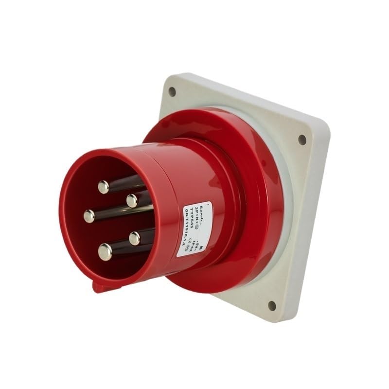 Conector de enchufe de 5 pines y 63A embutido para aviación industrial