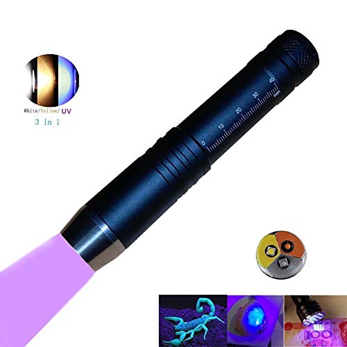 qlee Lanternas UV LED 3 em 1, luzes ultravioleta de joias, luzes de inspeção de pedras preciosas, co