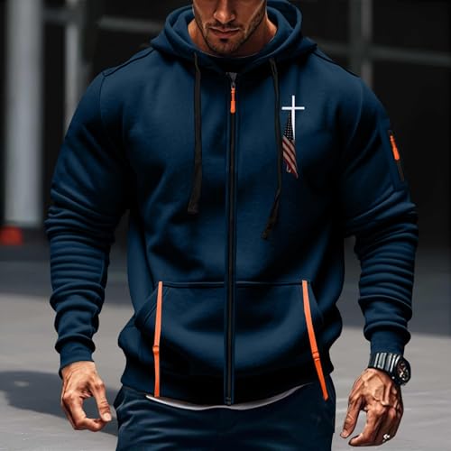 Full Zip Hoodies for Men Cross Religious Christian Graphic Shirt Long Sleeve Spring Sweatshirts with Zipper Pocket2