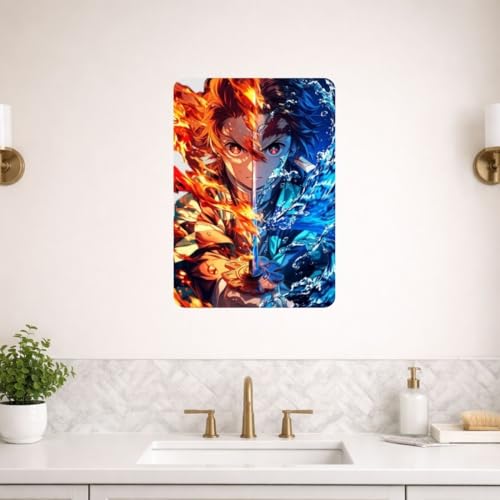 Image of Zesta Bathroom Decor Items Washroom Decor Tin Sign | Aesthetic Posters Wall Poster for Bedroom | Magnetic Cafe Decoration Items / Restaurant Decorations Items | Quirky Home Decor Bar Accent (Demon Slayer (5))