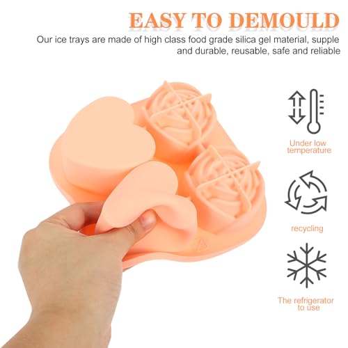 Molde de silicona para cubos de hielo formas rosa y corazón miniatura 4