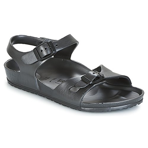 Birkenstock Rio, Girl's Slingback Sandals, Grey (Metallic Anthracite Metallic Anthracite), 8.5 Child UK (26 EU)