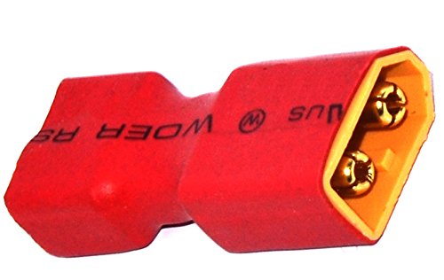 M. A. Enterprises 6 Years And Up 1 Piece Xt60 Male To T-Connector (Deans) Female Lipo Battery Smart Converter/Adapter, Red - Image 3 thumbnail