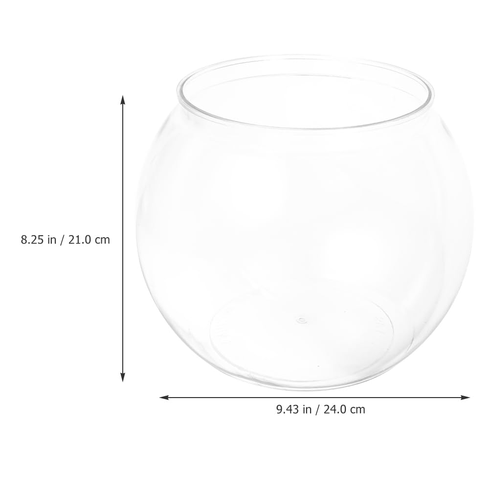24cm Mini Aquarium Goldfischglas Kleines Aquarium Rund Fisch Mini Vase Für Zuhause Wohnzimmer Schlafzimmer Büro Schreibtisch Dekoration