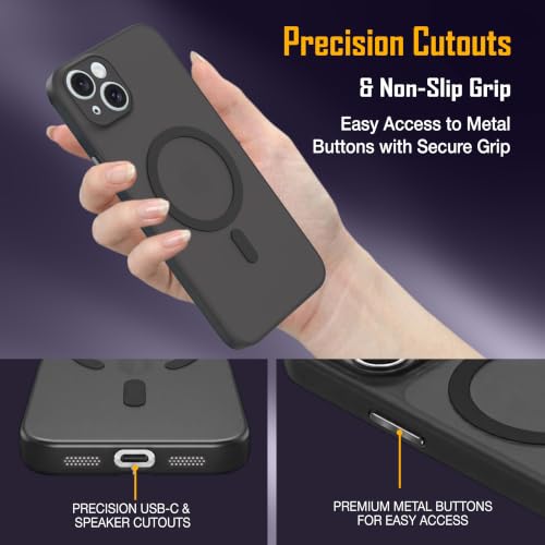 Image of ZAP CASE Paper Thin Case for iPhone 15 Plus | Ultra-Slim 0.5 mm Back Cover | Metal Buttons | Lightweight | Matte Finish | Anti-Fingerprint | Scratch Resistant | Camera Protection | Magsafe | Black