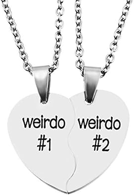 tenghong2021 2 Pcs Matching Heart Necklace Set for 2, Friendship Gifts for Women Girl Sister, BFF Jewelry for Best Friend Birthday Valentines Day Christmas Presents