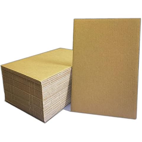 Corrugated Cardboard Sheets, Premium Brown Kraft Corrugated Cardboard Divider Inserts Bulk Flat for Shipping, Mailing, DIY Décor and Crafts. (9x12 - 50 Pack) Cover