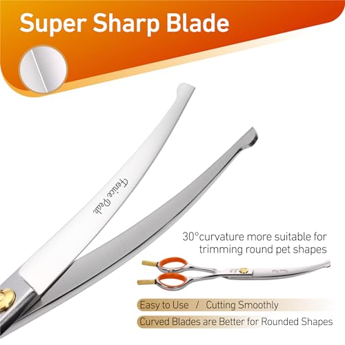 image for Fenice Peak 5'' Small Curved Scissors Lightweight Dog Cat Grooming Sci