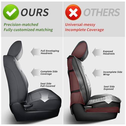 Image of Full Set Car Seat Covers for Ford 2015-2026 Mustang Coupe,Faux Leather