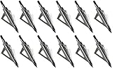 Huntingdoor Hunting Broadheads 125 Grain 3 Fixed Blade Archery Arrowheads Screw in Hunting Arrow Tips for Compound Bow and Crossbow,12Pcs