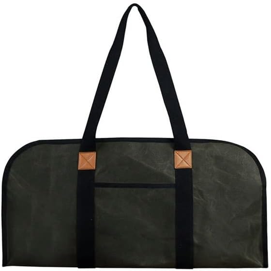 AOKLEY Firewood Tote Bag Canvas Bag Carrier Indoor Fireplace Firewood Totes Holders Fire Wooden Carriers Carrying for Outdoor Used for Fireplace Storage Basket (Color : Gris)