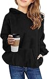 Baby Kids Boys Girls Fuzzy Sherpa Pullover Hoodie Sweatshirts Sport Front Pocket Fall Winter Warm Ho