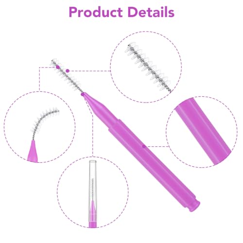Image of 100 Pcs Interdental Brushes, 5 Sizes Braces Flossers for Cleaner Braces Brush Soft Dental Brushes Toothpicks Dental Floss Picks Dental for Braces Oral Cleaning(5 Colors)