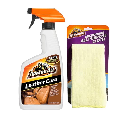 Armor All® - Cuidado de la piel cuero de la tapicería de tu coche, hidrata y conserva - Limpia, acondiciona y ayuda a restaurar su aspecto original y natural - 530 ml
