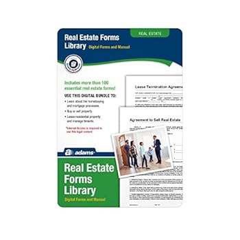 Office Product Adams Real Estate Forms Library, Downloadable Product Details on Packaging (SS502) Book