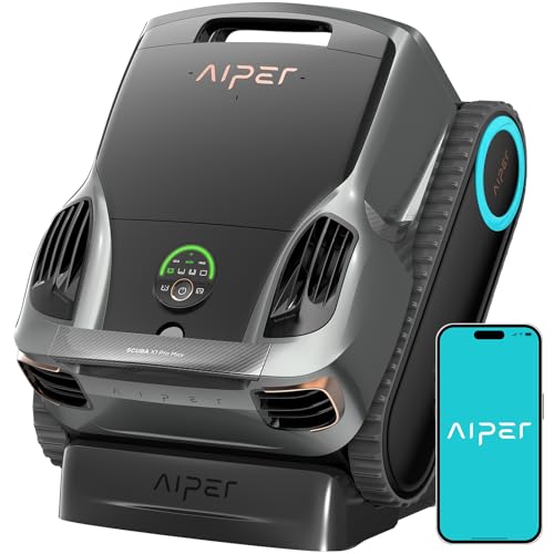 AIPER Scuba X1 Pro Max Robot Piscine sans Fil Fond et Parois, Nettoyeur de Piscine avec Cartographie 360°, Puissance d'aspiration de 32,000 LPH Tout-en-Un pour Piscines Enterrées jusqu'à 300