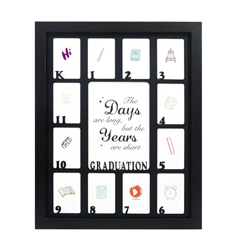 GMFrames School Years Picture Frames K-12 Graduation School Photo Frame for Kindergarten to 12th Grade Keepsake for Graduation Gifts Student Black