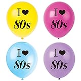 MAGJUCHE I Love 80s Balloons, 16pcs 1980s Retro Themed Party Decorations, Supplies